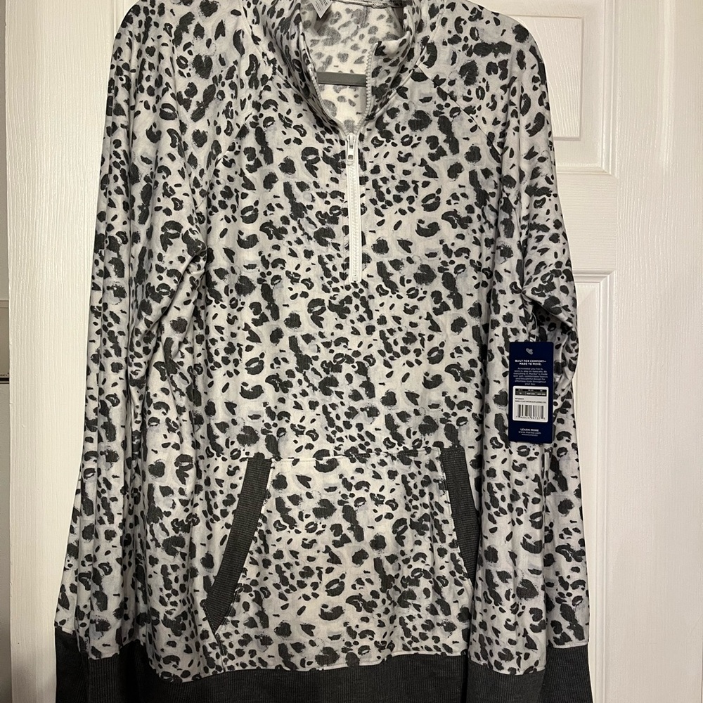 Marika Watercolor Leopard Print Pullover